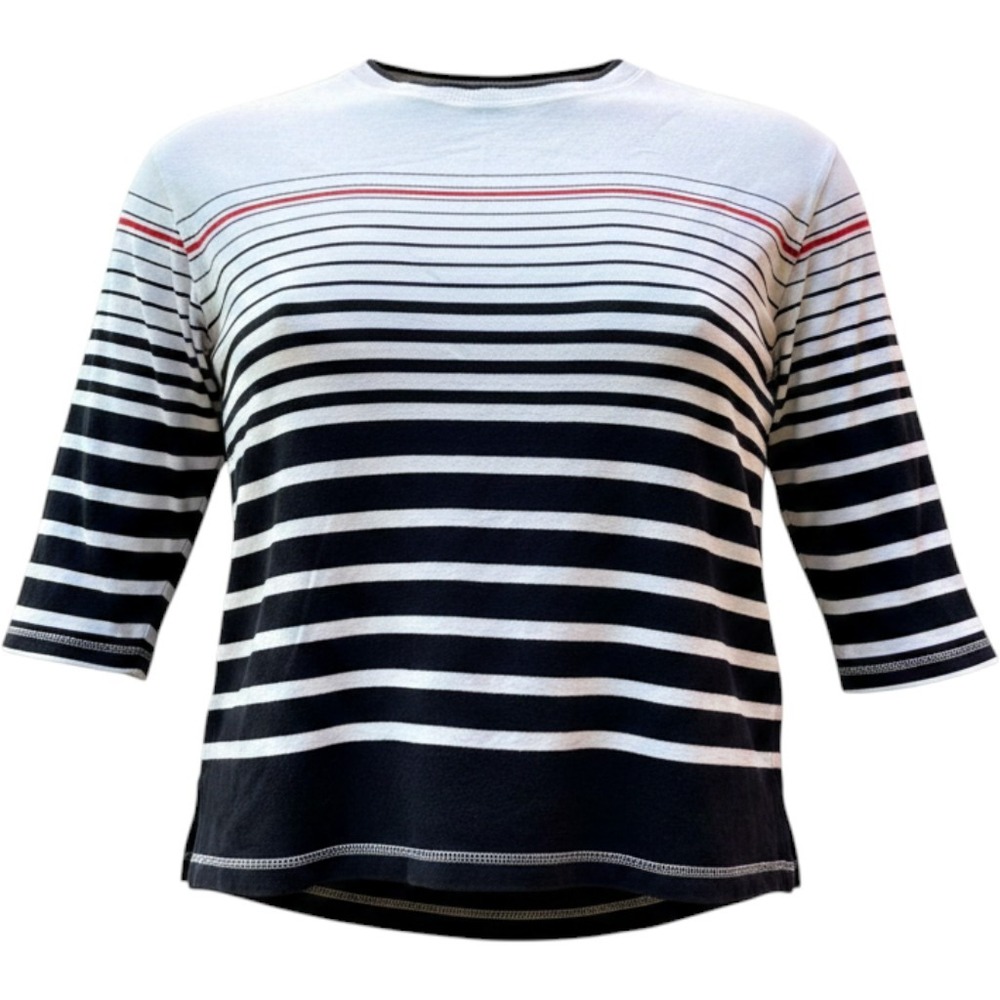 Clichy Striped Top Wms S White Navy Red Breton Nautical Relaxed‎ Coastal Preppy